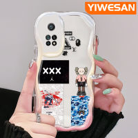 YIWESAN เคสสำหรับ Xiaomi 10T Pro POCO F3 Poco F4 Redmi K50 K40 Pro K40s แนวโน้มแฟชั่นลายกราฟฟิตีขอบโค้งเคสใสเนื้อครีมใสฝาครอบป้องกันเคสมือถือ