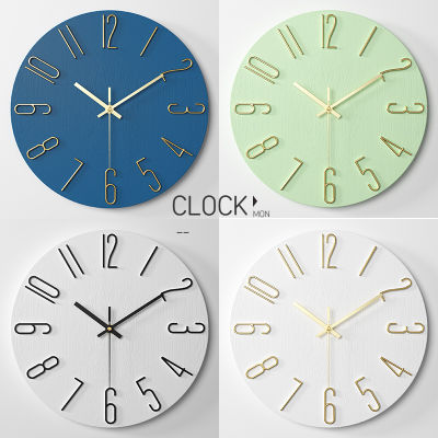 MZD【30CM 】นาฬิกาห้องนั่งเล่นนาฬิกาแขวนผนังที่แขวนผนังเรียบง่ายความคิดสร้างสรรค์สำหรับครัวเรือนนาฬิกา12