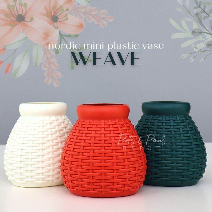 Nordic Mini Plastic Vase Weave Lazada PH