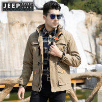 JEEP SPIRIT 1941 ESTD แจ็คเก็ตใส่โจมตีของผู้ชายใหม่ชุดเดินป่ากลางแจ้ง Jaket Daki Gunung ลำลองหลายกระเป๋ากันลมเสื้อคาร์โก้ขนาดใหญ่ M-6XL