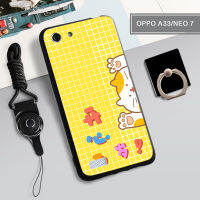 เคส TPU แบบนิ่มสำหรับ OPPO A33/นีโอ7เคสโทรศัพท์คลุมทั้งหมดสายกันรอยขีดข่วนและป้องกันการตกหล่นแบบแฟชั่นสำหรับฝามีที่ถือวงแหวนและเชือก