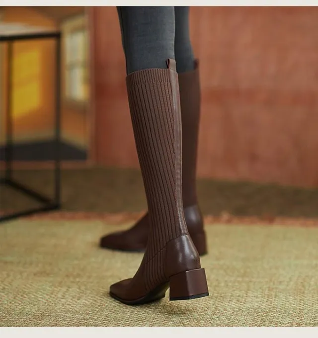 alva over the knee sock knit boot