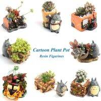 [NEW EXPRESS] Multiple Style Succulent Totoro Figurines Plant Pot Cat Resin Flower Vase Creative Office Ornament Planter Garden Decoration