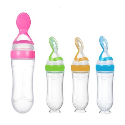 【cw】 Baby Feeding Bottle Silicone Food Supplement Children Rice Paste Soft Non slip for Boy Kid