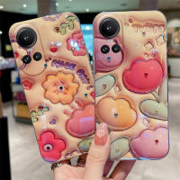 KOSLAM เคสโทรศัพท์ดอกทิวลิปเพชรระยิบระยับสีฟ้าสำหรับ OPPO Reno10 5G 10 Pro 5G Reno8 T 5G 4G OPPO A98 5G A17 A17K Realme C53 NFC C55 C55 NFC 2023เคสนุ่มสไตล์ใหม่ปลอกโทรศัพท์มือถือคลังสินค้าพร้อม