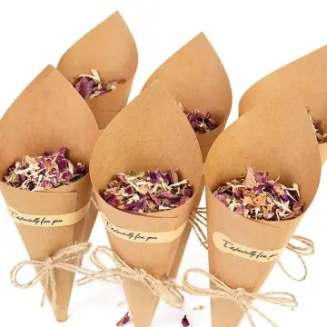 1 Set of Wedding Paper Cones Confetti Paper Cones Flower Petal Cones Paper Cones for Food