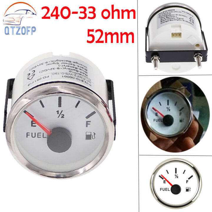 52MM 24033ohm Marine Fuel Level Gauge Waterproof Digital Marine Fuel