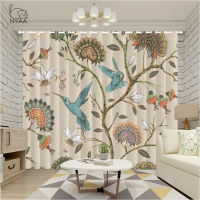 Hummingbirds And Flowers Retro Style Floral Backdrop Girls Room Curtain Bathroom Window Curtains Half Curtain For Kitchen