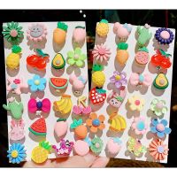 【hot】♕⊙  Resin Fruit Clip Earrings for Children Student Ear Jewelry Pins Earring Holeless Accessories