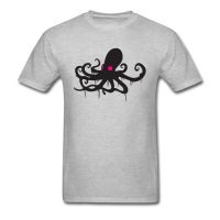 Mens High Quality Brand Casual Print Tee Shirt On Sale Pure Cotton Design Drippy Octopus Hallowmas Christmas Street T Shirts  XV4N