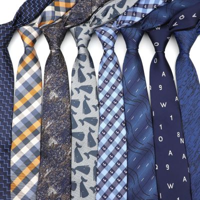 6cm Casual Ties For Men Skinny Tie Fashion Polyester Plaid Strip Necktie Business Slim Shirt Accessories Gift Cravate NO.1 20