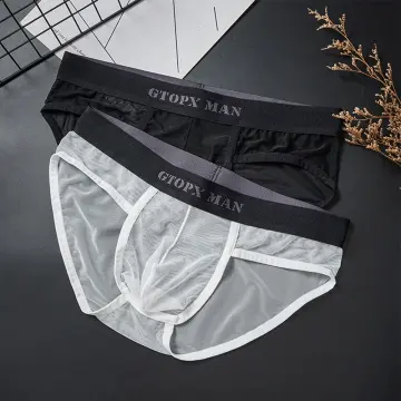 Ultra light and breathable Ice Silk Men's Breathable Micro Mesh Briefs  Relax at night Underpants