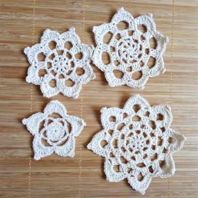 【CC】 Cotton Table Crochet Placemat Round Dining Coaster Cup Mug Doily
