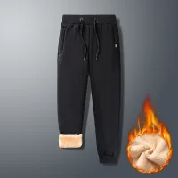 Winter Pants Men Fleece Lined Thick Warm Jogger Pants Men Fashion Clothing Bottoms Drawstring Running Pants Men 2021 Trends