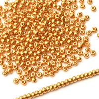 【YF】✓▫  Colorfast Gold Glass Beads Czech 8/0 Uniform Seedbeads Beaded Jewelry Accessories 1.5/2/3mm