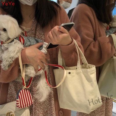 【hot sale】℡ C16 Japan and South Korea ins new Morandi canvas bag girl heart convenient mini solid color small handbag casual cute girl