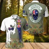 2023 AUSTRALIA ARMY CAMO VETERAN SOLDIER 3D Full Printed Men Women Thin Polo Shirt Collar Short Sleeve St 3D printing Polo