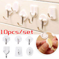 10ชิ้น/เซ็ต Mini Self Adhesive Wall ตะขอเหนียวตะขอพลาสติก Wall Sticky Kitchen Home Bathroom Key Hanger