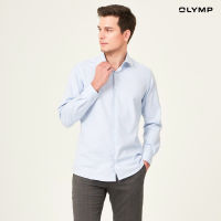 OLYMP GREEN CHOICE 24/Seven LUXOR Shirt เสื้อเชิ้ตรักษ์โลก สีฟ้า ผ้าเท็กเจอร์ ทรงหลวม ปรับอุณหภูมิ ใส่สบาย รีดง่าย