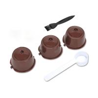 【YF】 Copo cápsula reutilizável para filtro de café Nescafe Dolce Gusto 3 peças tampas recarregáveis com colher escova cesta filtro pod gosto doce e macio