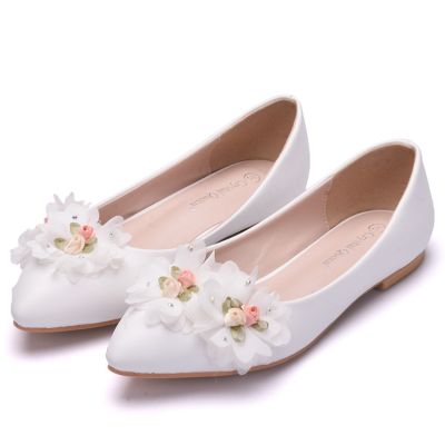 Age season married woman single shoes handmade lace bowknot diamond bride bridesmaid shoes flat flat with female