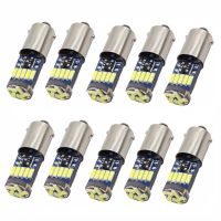 10Pcs Ba9s LED Bulbs T4W T2W T3W White 4014 15-SMD T11 H6W Car LED Interior Dome Light Reading Door Trunk Clearance Lamp 12V Bulbs  LEDs HIDs