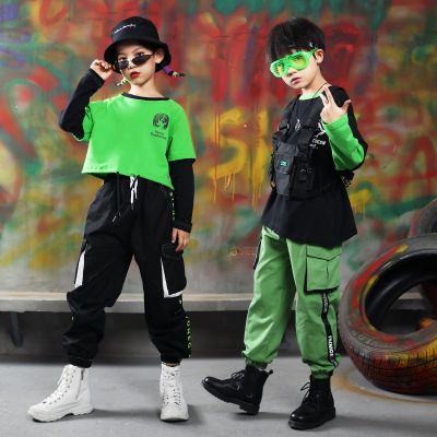 [COD] Personalized childrens hip-hop suit boys catwalk drum performance costumes girls dance tide