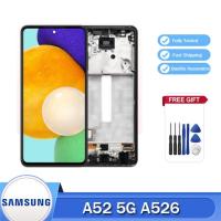 100% Original 6.5 จอแสดงผล AMOLED สำหรับ Samsung Galaxy A52 5G A5260 A526B A526F /Ds LCD หน้าจอสัมผัส Digitizer อะไหล่ซ่อม