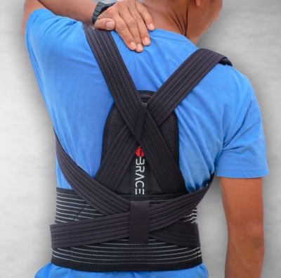 Back Support Posture Corrector iBrace Posture Lock  ไอเบรซ เข็มขัดพยุงหลัง ไหลห่อ หลังค่อม พร้อมสายคาดบ่า คาดเอว ป้องกันและลดอาการปวดหลัง ไหล่ห่อ