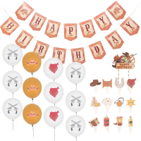 Cupcake Happy Birthday PARTY Favor แบนเนอร์ DIY Decor Horseshoe Topper Home ornament Decoration Cloth decorations Baby