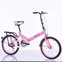 จักรยานพับได้ จักรยานพกพา  20 นิ้ว แถม กระดิ่ง ไม่มีตะกร้า สีชมพู Pink Foldable bicycle （FFB）