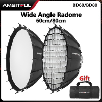 AMBITFUL 60ซม./80ซม. 23.6 31.4 สตูดิโอเงินมุมกว้างจานความงาม Honeycomb Grid Bowens Mount สำหรับ Godox SK400II QT600II SL200II VL300