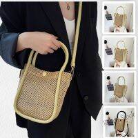 【Ready Stock】 ﹍■ C23 Summer Vintage Casual Straw Bag Women 2023 Trendy Fashion Portable Bucket Girls Woven Shoulder Messenger