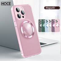 HOCE เคสแว่นขยายโลหะเคสโทรศัพท์แม่เหล็กสำหรับ Iphone 14,13,12,11 Pro Max 14 Plus เคสฝาหลังกันกระแทกมีรูโลโก้กระจกนูน