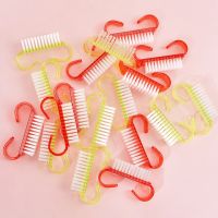 50 Pcs/Lot Acrylic Nail Brush 6 Color Nail Art Manicure Pedicure Soft Remove Dust Plastic Cleaning Nail Brushes File Tools Set