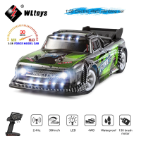 St【จัดส่งที่รวดเร็ว】 Wltoys K989อัพเกรด284131 1/28พร้อมไฟ Led 2.4G 4wd 30กม./ชม. ตัวถังโลหะไฟฟ้าความเร็วสูงรถดริฟท์ Rc สีเขียว