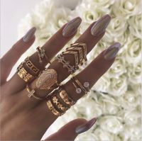 bohemian matching rings gold plated jewelry sets titanium ring accessories for women mothers day gift slytherin anillos bague