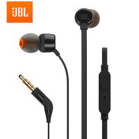 Jbl T110 3.5Mm หูฟังแบบมีสายเพลงสเตอริโอหูฟังเบสหูฟังสำหรับเล่นกีฬาการควบคุมในสายพร้อมไมโครโฟนแบบแฮนด์ฟรี