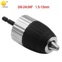 （Conbo metals）2 13Mm 3/8 24UNF Self Locking Keyless Wrench Drill Chuck Impact Hammer Conversion Drill Bit Holder