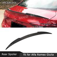 Carbon Fiber Rear Spoiler Boot Duck Wings for Alfa Romeo Giulia Spoiler 2015-2019 Trunk Trim Sticker Car Styling