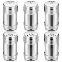 6PCS of Stainless Steel Salt and Pepper with Rotating Lid Sugar Spice Condiments, Seasoning Pot, Condiment Pot, Kitchen