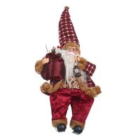 Xmas New-Year Santa Claus Sitting Christmas Big Doll Fabric Kid Toys Christmas Decorations for Home Table Ornament