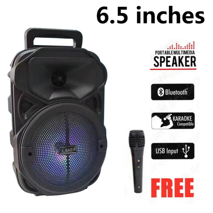 6.5inch Wireless Bluetooth Speaker with Free Microphone（black） Lazada PH