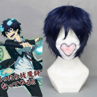 AO NO BLUE Exorcist Okumura Rin Blue SHORT HEAT resistant hair perucas เครื่องแต่งกายวิกผมหมวกวิกผมฟรี