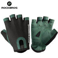 ROCKBROS ใหม่จักรยานถนน MTB ถุงมือไมโครไฟเบอร์สวมทนยิมฝึกอบรม Fingerless ถุงมือครึ่งนิ้วจักรยานขี่จักรยานอุปกรณ์