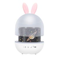 Music Projector Night Light With Chargeable Rabbit Ear Rotate LED Lamp Colorful Flashing Star Kids Baby Gift Projection Lamp