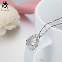 【cc】☑▤  ORSA JEWELS Sterling 925 Water-Drop Pendant Necklace with Movable Jewelry SN41