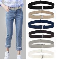 Adjustable Size Flat Buckle Elastic Waist Belt Jeans Pant Belt Women Belt No Show Stretch Belt Invisible Belt Slim Elastic Band