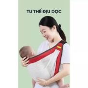Địu em bé địu ngồi địu nằm cho bé sơ sinh 0-24 tháng địu vải lưới