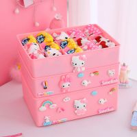 ☄ Wardrobe Storage Box Underwear Panties Socks Three-In-One Drawer Type Plastic Compartment Organizer Cute Student Dormitory